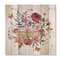 Designart - Vintage Old Letters With Wildflowers - Farmhouse Print on Natural Pine Wood